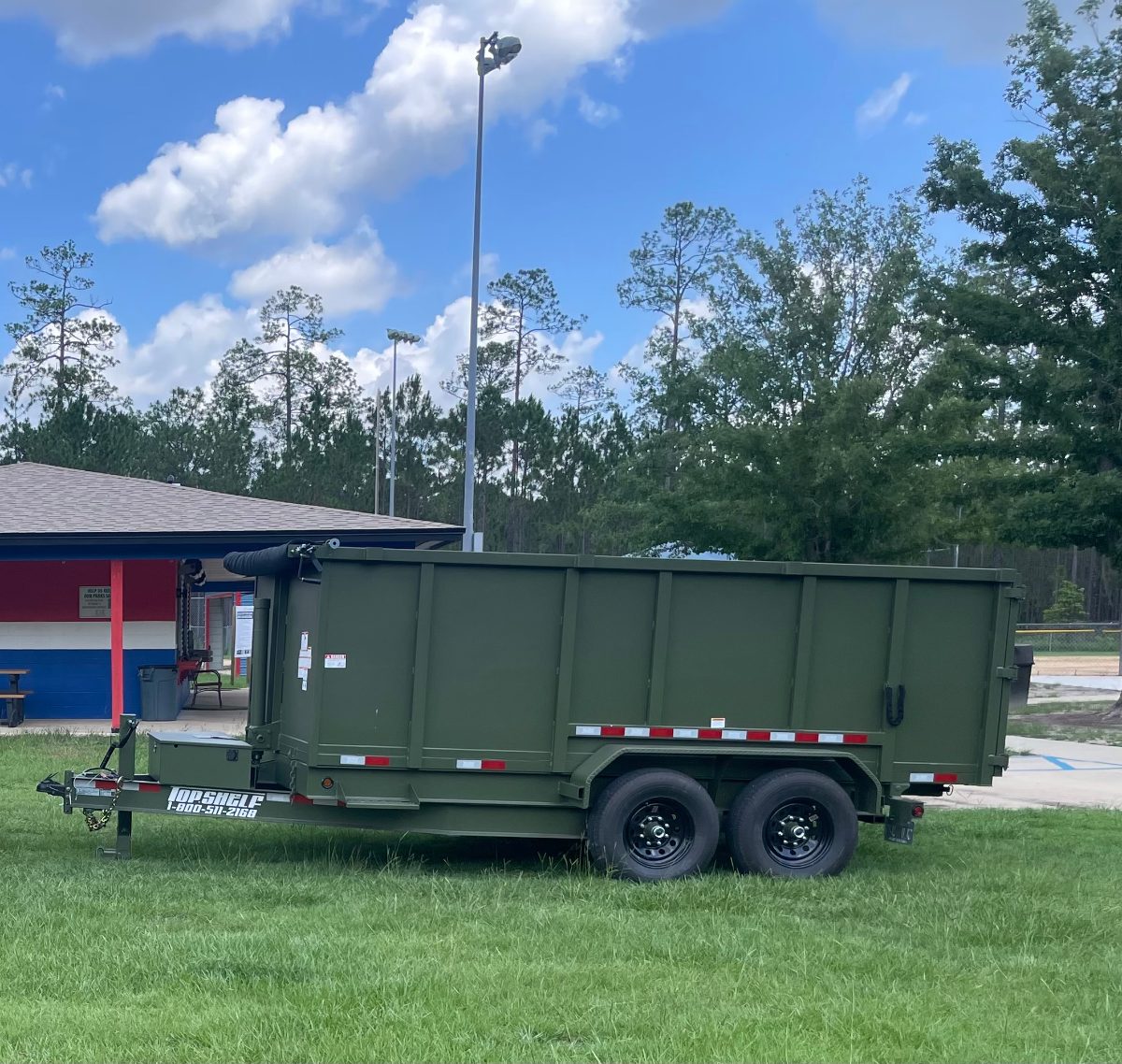 Camo Green Dump Trailer 7x14x4ft (3000 lbs included in base price)