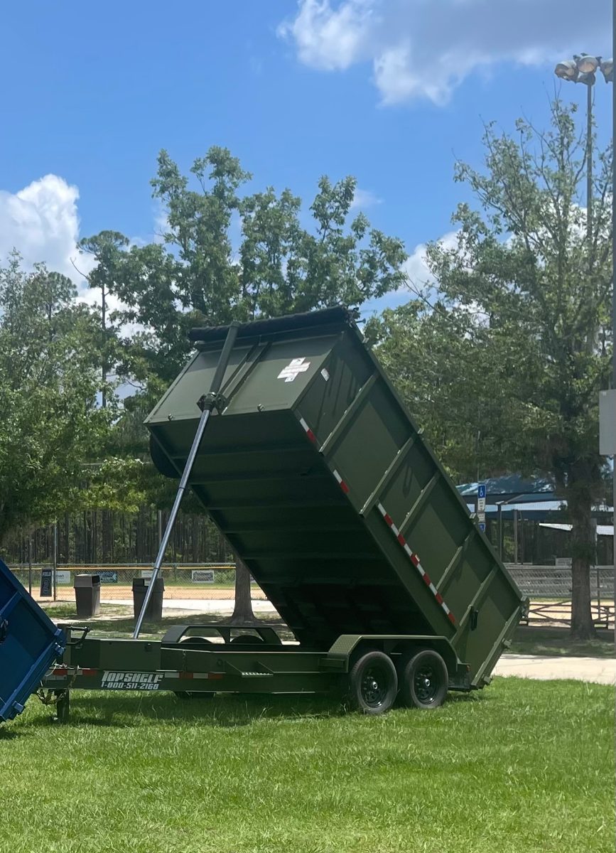 Camo Green Dump Trailer 7x14x4ft (3000 lbs included in base price)